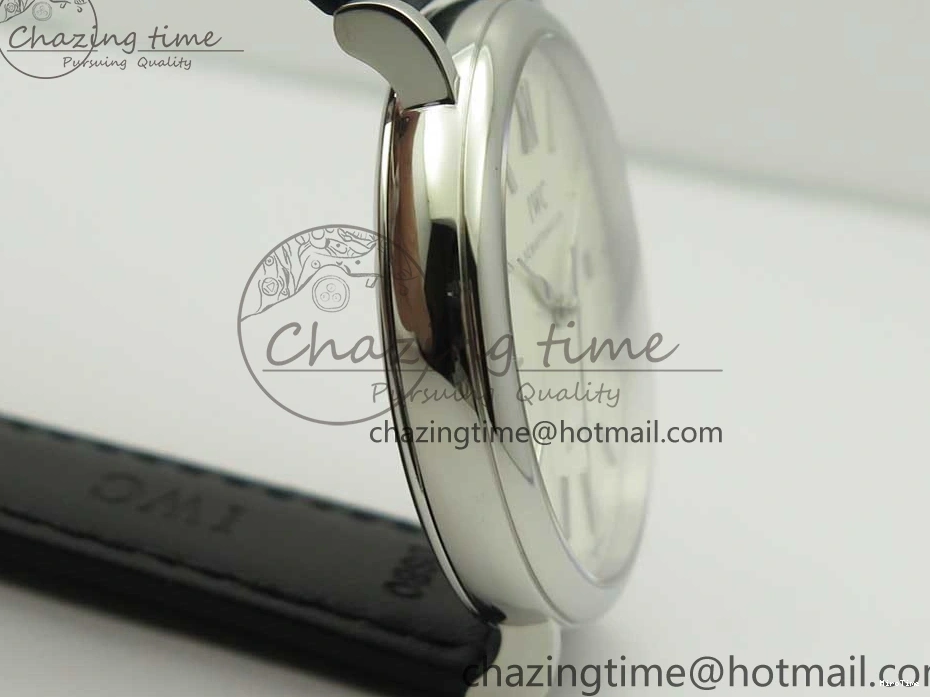 MIROTIME 0217 Portofino Automatic SS FKF 1:1 Best Edition White Dial SS Markers on Black Leather Strap A QuickDry 7138